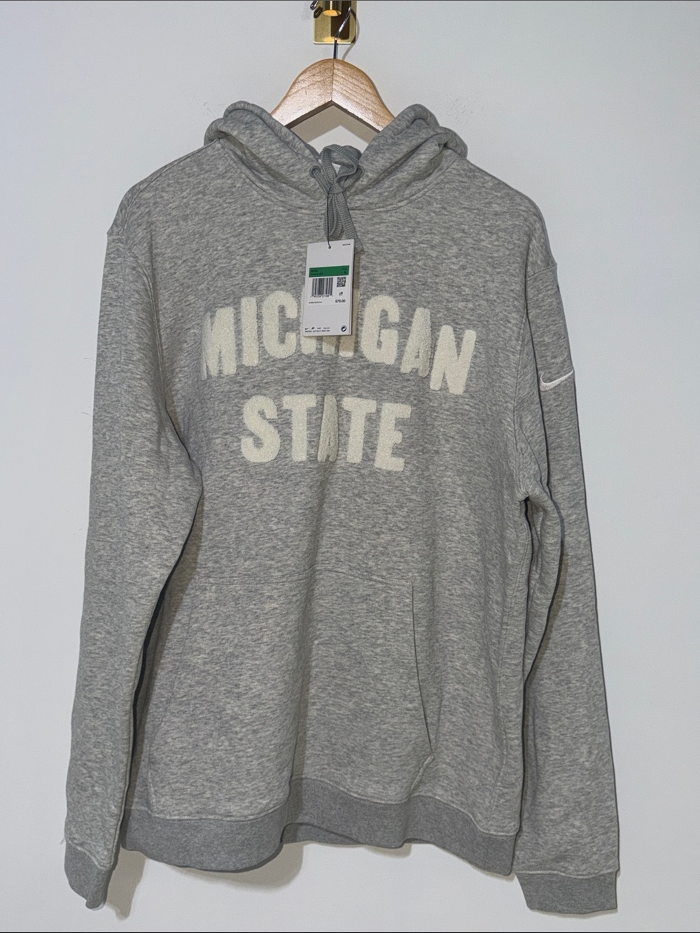 Nike Michigan State gray and cream hooded sweatshirt size XLarge NWT